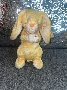 Grace The Bunny: Ty Yellow Plush Bunny with Heart Tag